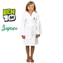 B 10 Logo Design & Custom Name Embroidery on Kids Hooded Bathrobe